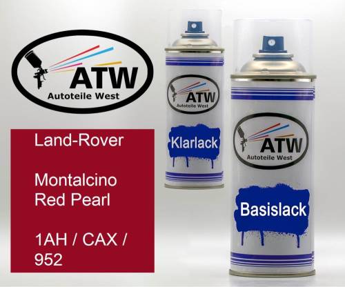 Land-Rover, Montalcino Red Pearl, 1AH / CAX / 952: 400ml Sprühdose + 400ml Klarlack - Set, von ATW Autoteile West.